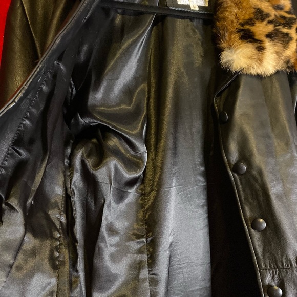 Y2k vintage genuine leather cheetah print coat - Picture 12 of 14